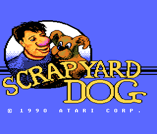 Scrapyard Dog title screen for Atari 7800